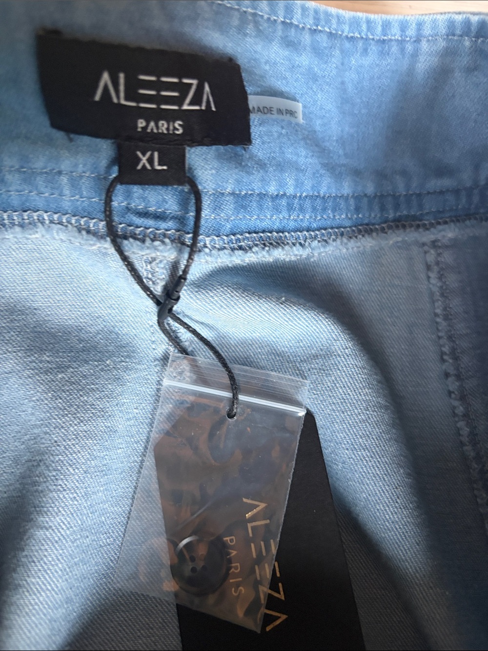 Aleeza Paris button front denim maxi skirt, size XL, 37” long. - Picture 6 of 8
